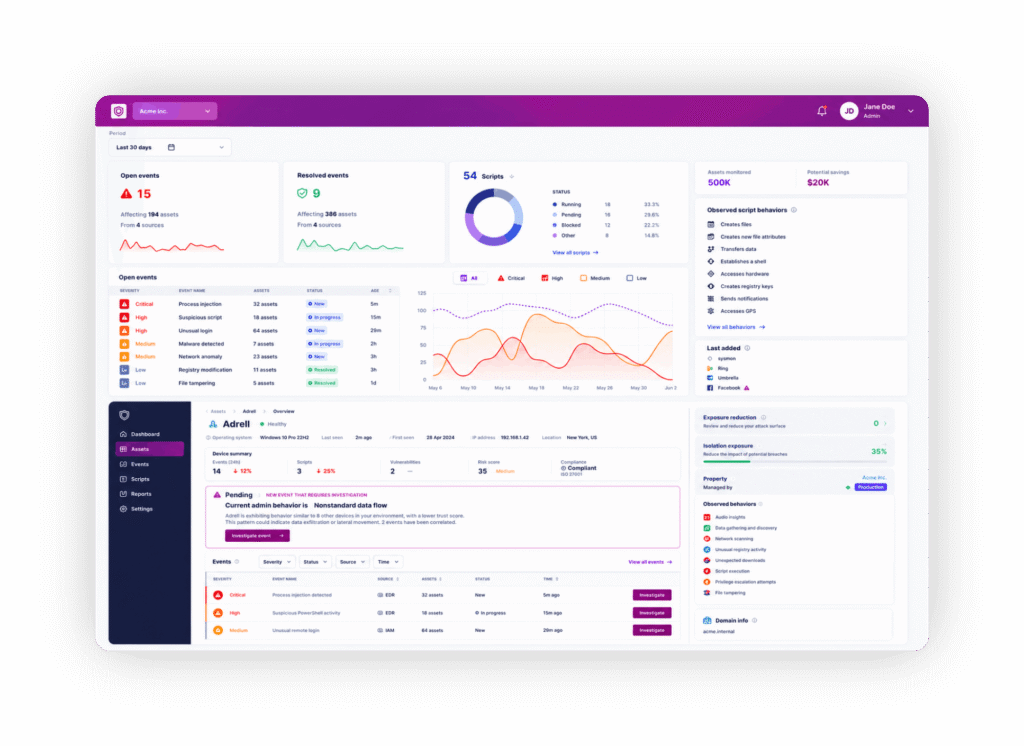 A screen grab of the Source Defense product